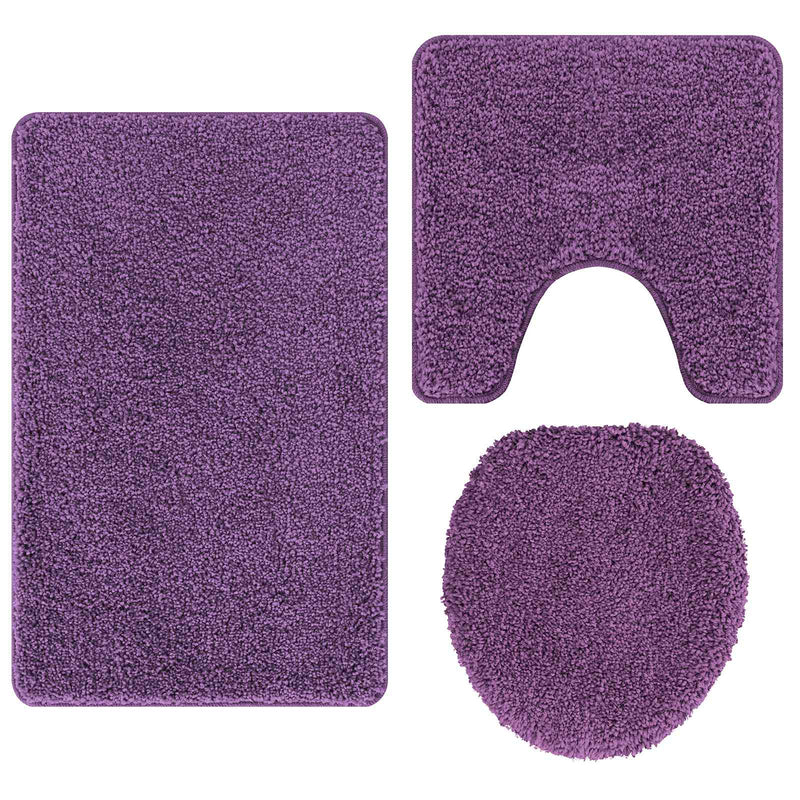 Load image into Gallery viewer, Vidaxl antislip badmat set 3 pcs paars pp
