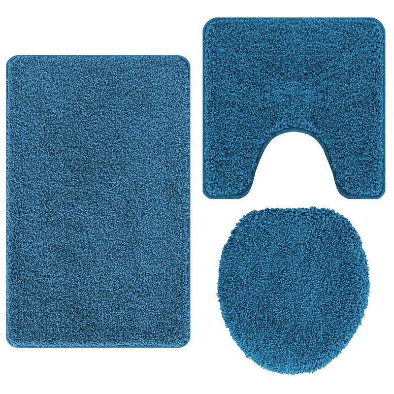 Load image into Gallery viewer, Vidaxl antislip badmat set 3 pcs blauw pp
