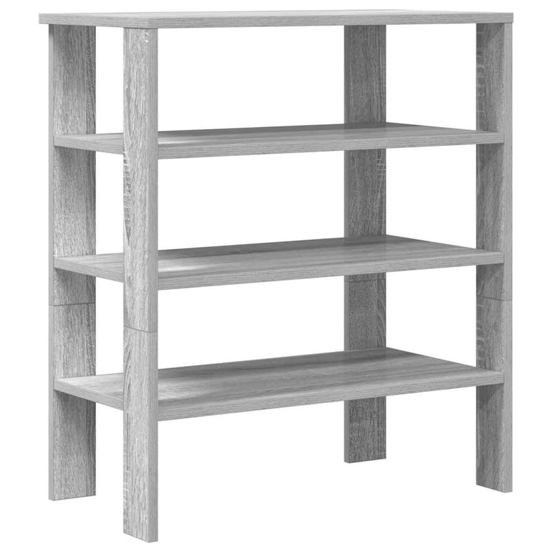 Load image into Gallery viewer, Vidaxl schoenenrek 61x32x70 cm bewerkt hout grijs sonoma
