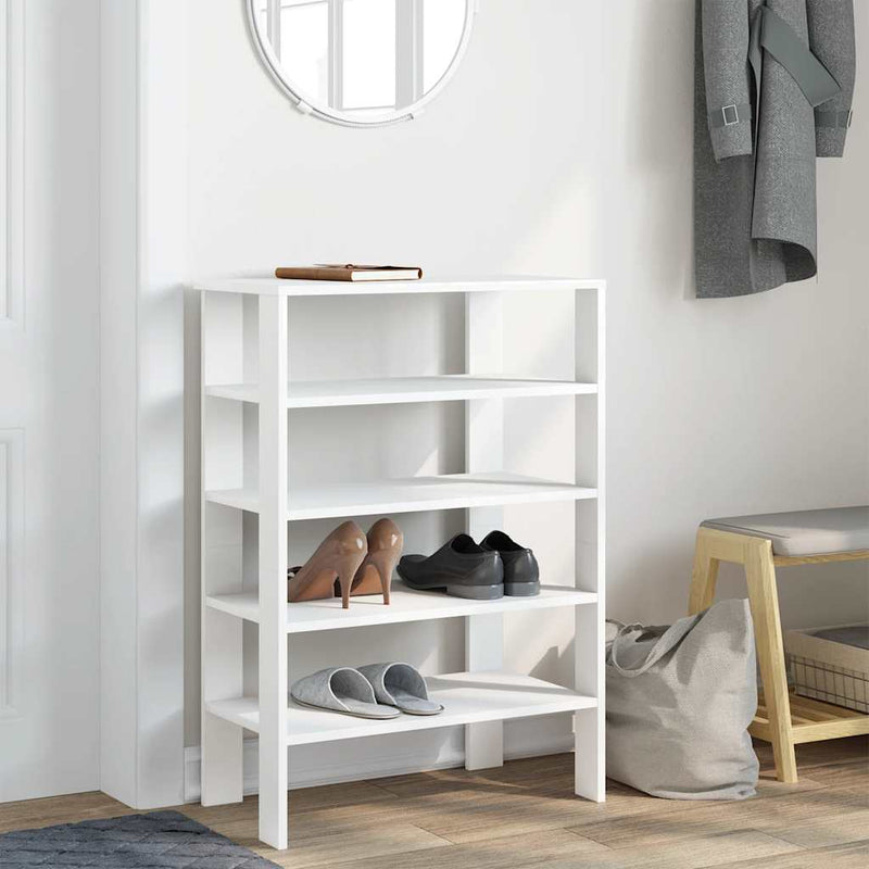 Load image into Gallery viewer, Vidaxl schoenenrek 61x32x87,5 cm bewerkt hout wit
