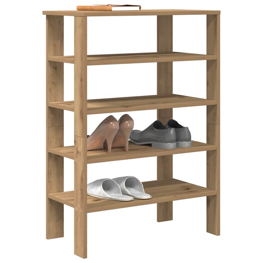Vidaxl schoenenrek 61x32x87,5 cm bewerkt hout artisanaal eikenkleur