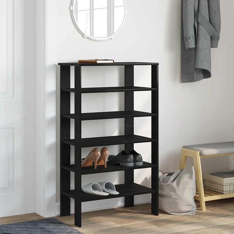 Load image into Gallery viewer, Vidaxl schoenenrek 61x32x105 cm bewerkt hout zwart

