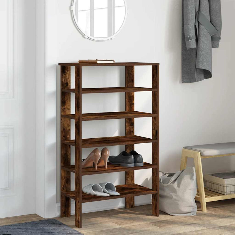 Load image into Gallery viewer, Vidaxl schoenenrek 61x32x105 cm bewerkt hout gerookt eikenkleurig
