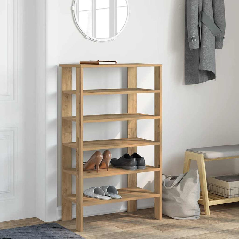 Load image into Gallery viewer, Vidaxl schoenenrek 61x32x105 cm bewerkt hout artisanaal eikenkleur
