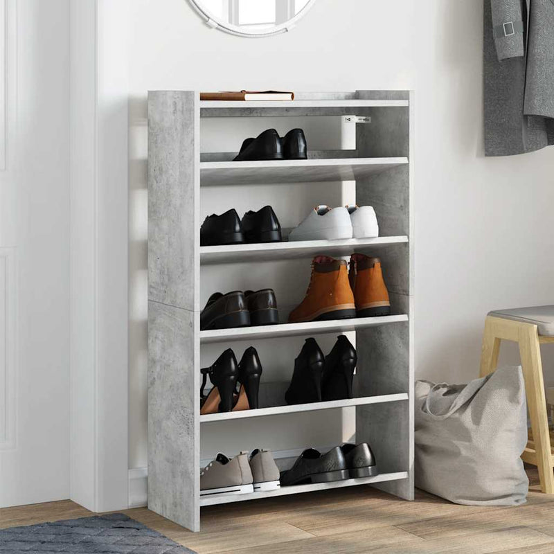 Load image into Gallery viewer, Vidaxl schoenenrek 60x25x100 cm bewerkt hout betongrijs
