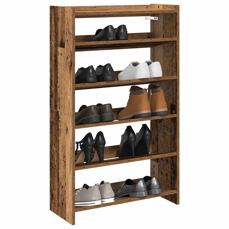 Load image into Gallery viewer, Vidaxl schoenenrek 60x25x100 cm bewerkt hout oud houtkleurig
