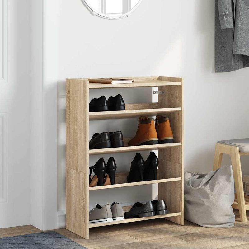 Load image into Gallery viewer, Vidaxl schoenenrek 60x25x81 cm bewerkt hout sonoma eikenkleurig
