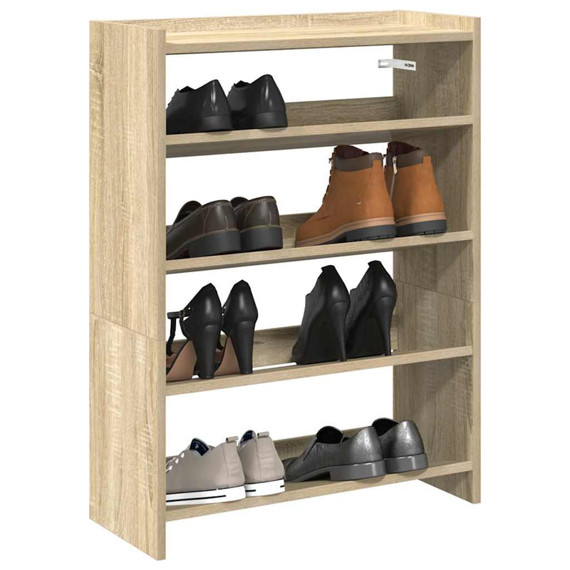Load image into Gallery viewer, Vidaxl schoenenrek 60x25x81 cm bewerkt hout sonoma eikenkleurig
