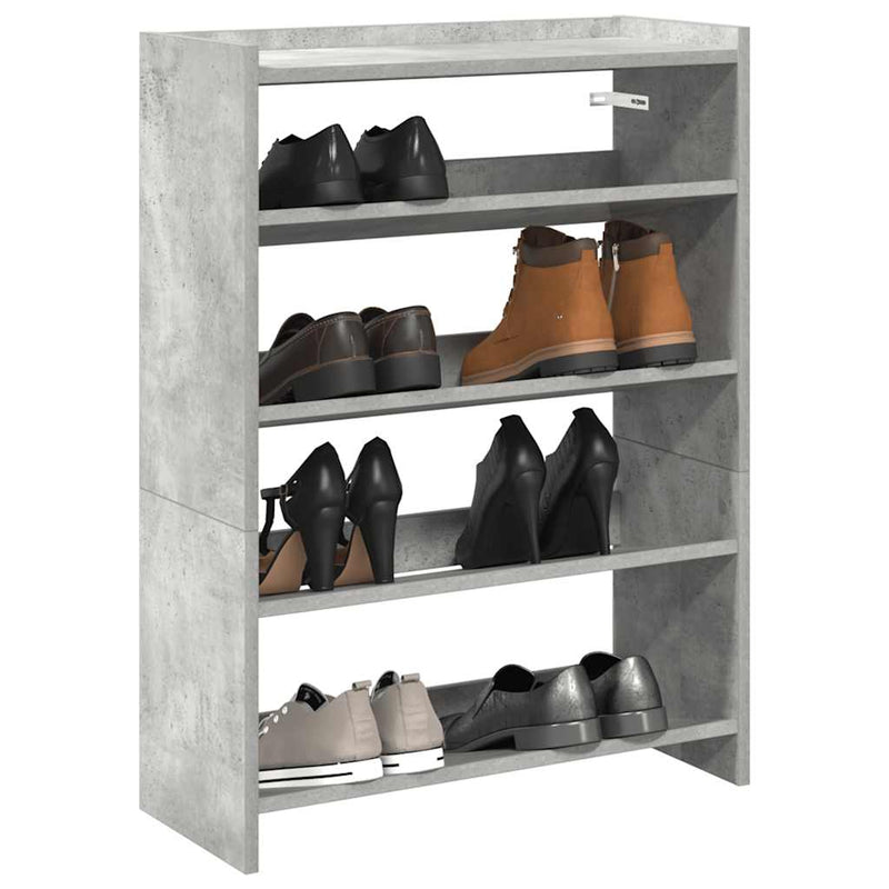 Load image into Gallery viewer, Vidaxl schoenenrek 60x25x81 cm bewerkt hout betongrijs
