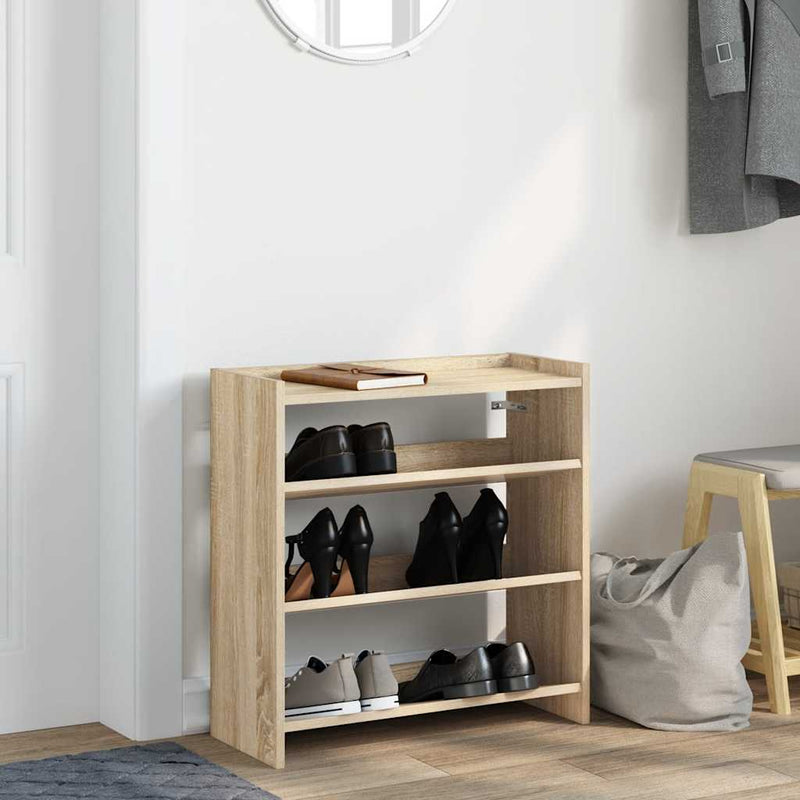 Load image into Gallery viewer, Vidaxl schoenenrek 60x25x62 cm bewerkt hout sonoma eikenkleurig
