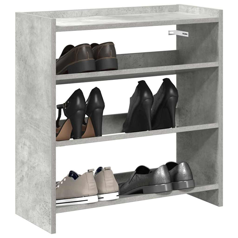 Load image into Gallery viewer, Vidaxl schoenenrek 60x25x62 cm bewerkt hout betongrijs
