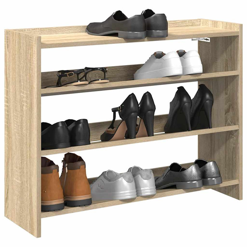 Load image into Gallery viewer, Vidaxl schoenenrek 80x25x62 cm bewerkt hout sonoma eikenkleurig
