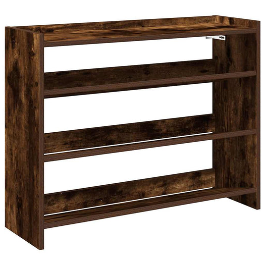 Vidaxl schoenenrek 80x25x62 cm bewerkt hout gerookt eikenkleurig
