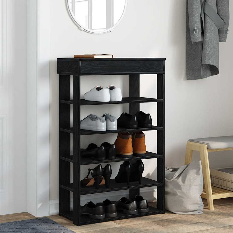 Load image into Gallery viewer, Vidaxl schoenenrek 60x30x98 cm bewerkt hout zwart
