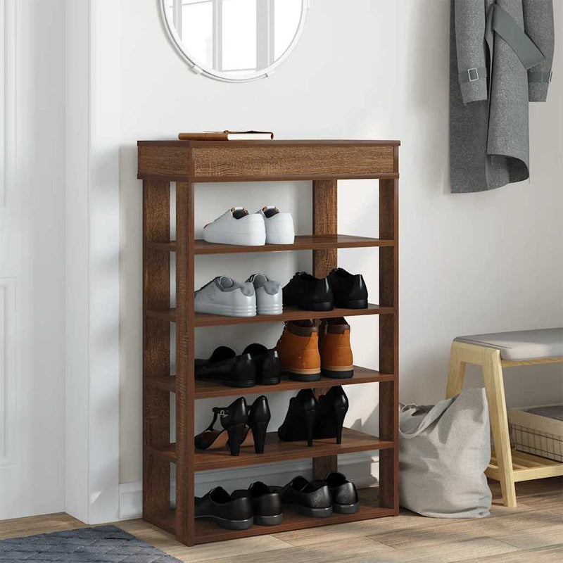 Load image into Gallery viewer, Vidaxl schoenenrek 60x30x98 cm bewerkt hout bruin eikenkleur
