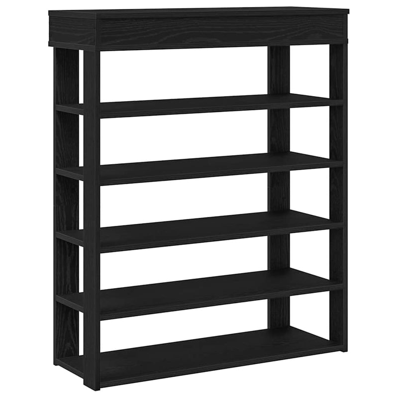 Load image into Gallery viewer, Vidaxl schoenenrek 80x30x98 cm bewerkt hout zwart

