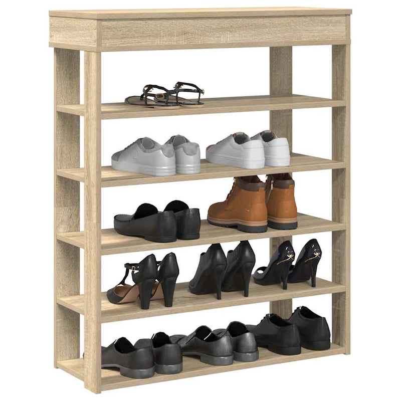 Load image into Gallery viewer, Vidaxl schoenenrek 80x30x98 cm bewerkt hout sonoma eikenkleurig
