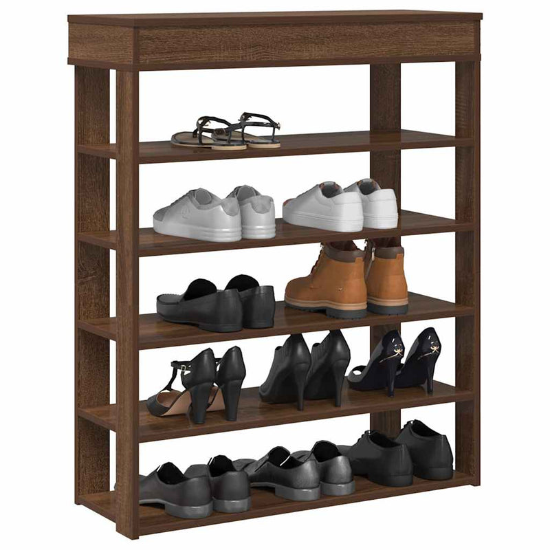 Load image into Gallery viewer, Vidaxl schoenenrek 80x30x98 cm bewerkt hout bruin eikenkleur
