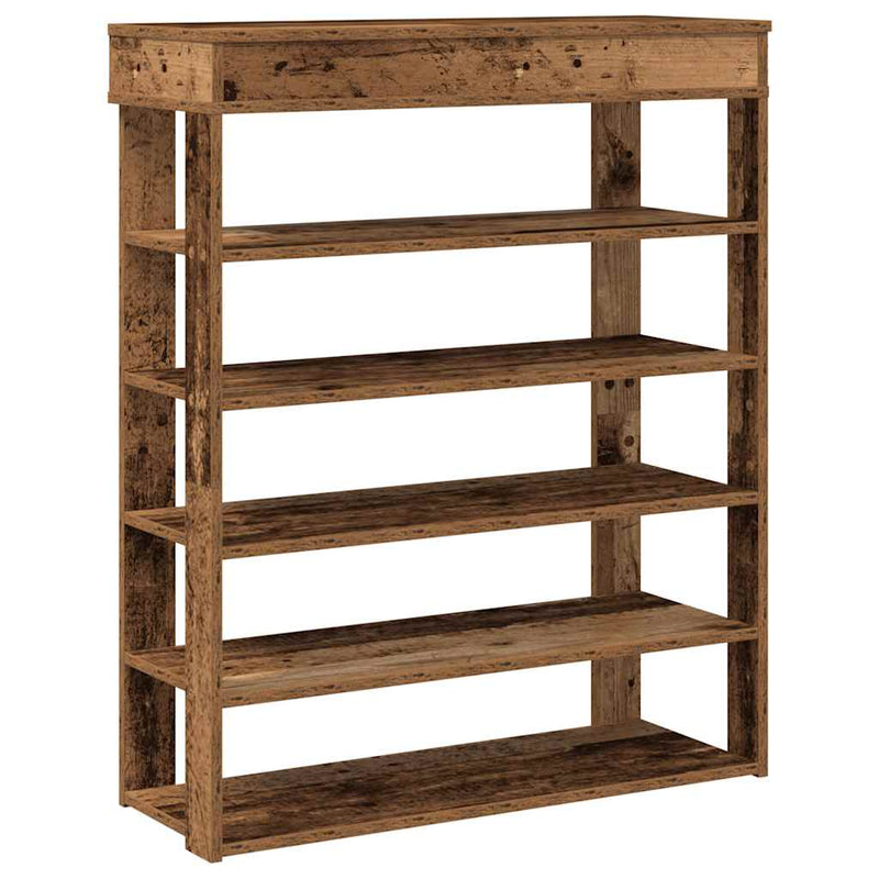 Load image into Gallery viewer, Vidaxl schoenenrek 80x30x98 cm bewerkt hout oud houtkleurig
