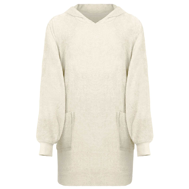 Load image into Gallery viewer, Vidaxl deken hoodie kinn crème l katoen
