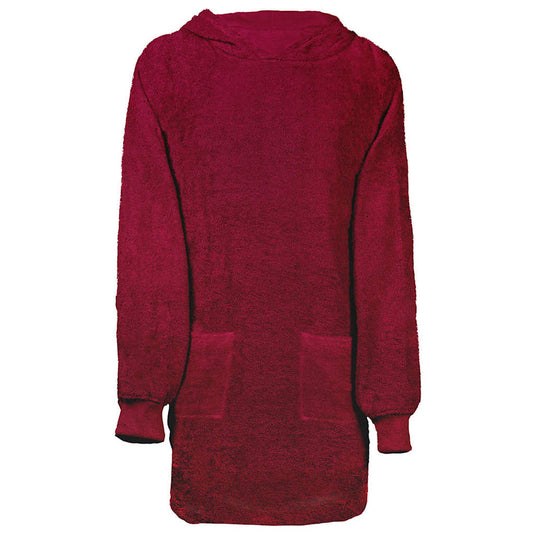 Vidaxl deken hoodie kinn rood l katoen