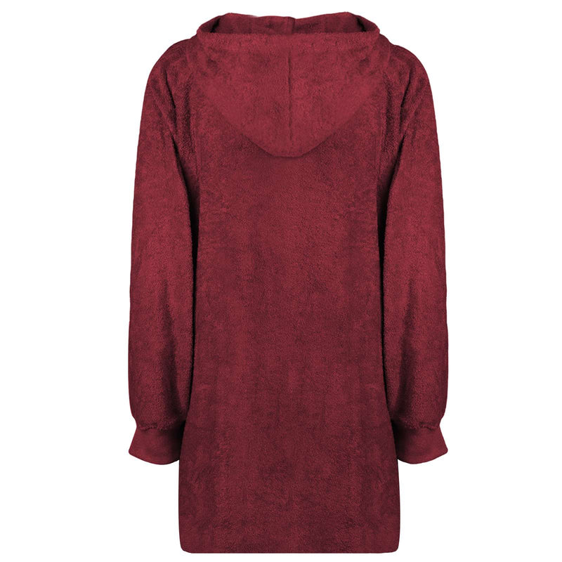 Load image into Gallery viewer, Vidaxl deken hoodie kinn rood l katoen
