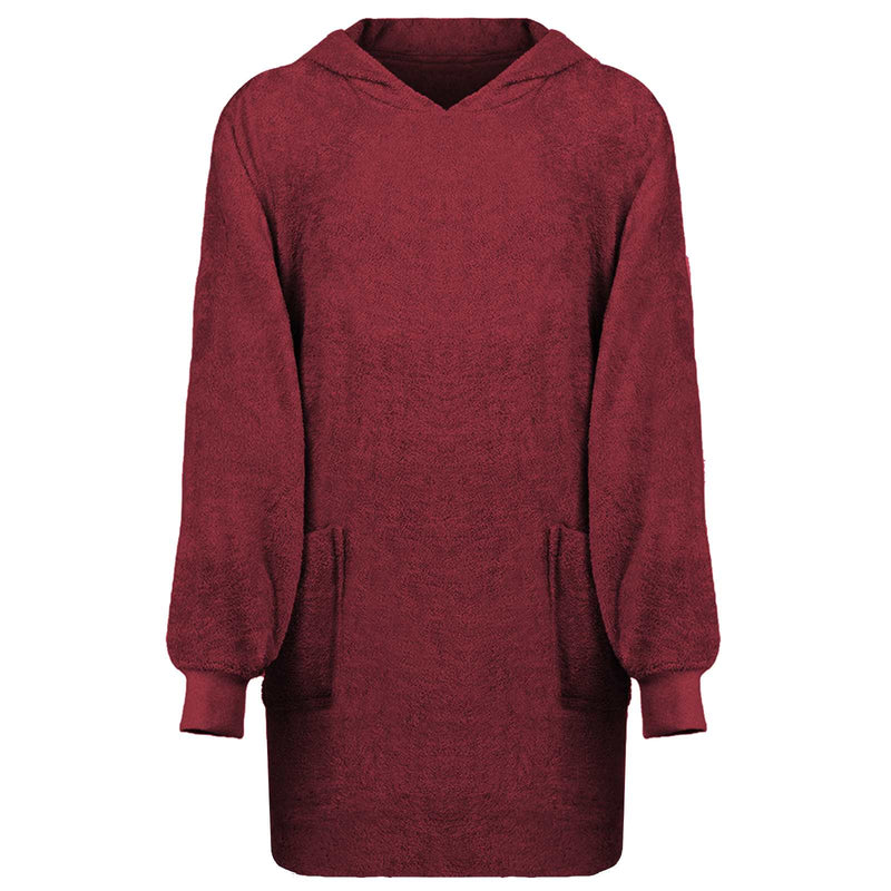 Load image into Gallery viewer, Vidaxl deken hoodie kinn rood l katoen

