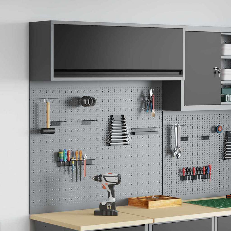 Load image into Gallery viewer, Vidaxl gereedschapskast set met plank 3 pcs zwart gepoedercoat staal
