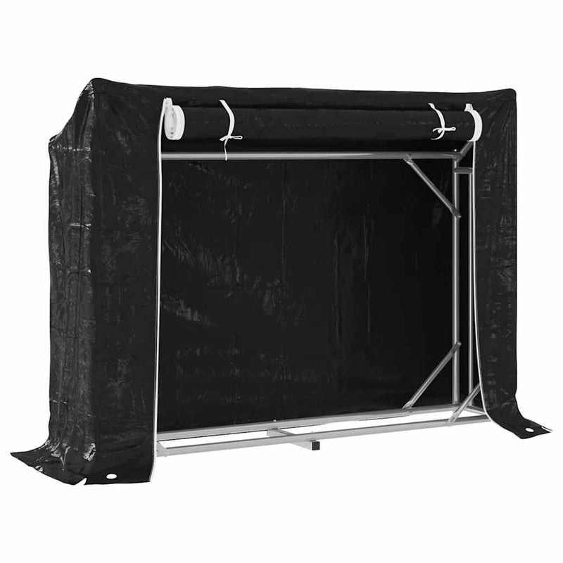 Load image into Gallery viewer, Vidaxl haardhoutrek met regenhoes 151x40,5x110,5 cm staal
