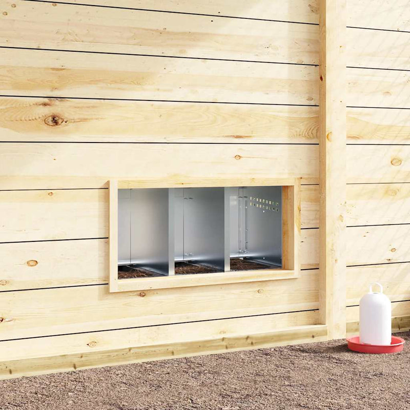 Load image into Gallery viewer, Vidaxl kippennestkast 3 compartimenten met poten gegalvaniseerd staal
