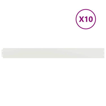 Vidaxl gazonranden 10 st 10x103 cm koudgewalst staal wit
