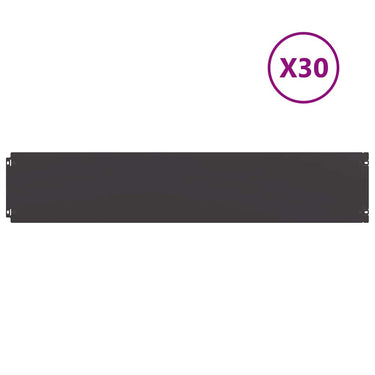 Vidaxl gazonranden 30 st 20x103 cm koudgewalst staal zwart