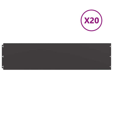 Vidaxl gazonranden 20 st 25x103 cm koudgewalst staal zwart