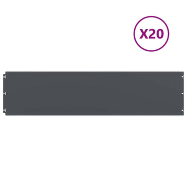 Vidaxl gazonranden 20 st 25x103 cm koudgewalst staal antraciet
