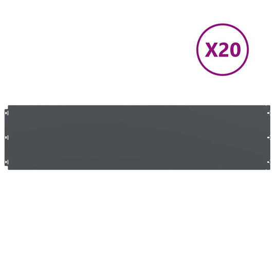 Vidaxl gazonranden 20 st 25x103 cm koudgewalst staal antraciet