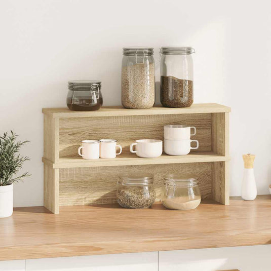 Vidaxl keukenrekken stapelbaar 2 st 50x15x16 cm sonoma eikenkleurig