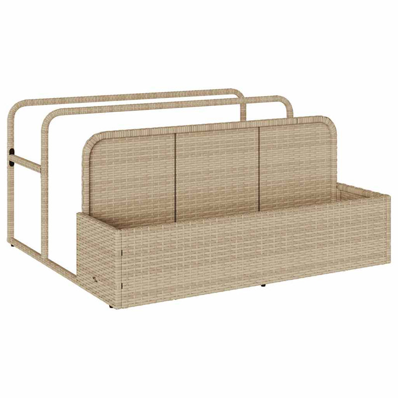 Load image into Gallery viewer, Vidaxl opbergzak voor aan het zwembad, beige, 110x100x57 cm, polyrotan
