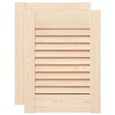 Vidaxl kastdeuren met lamellen 2 st 39,5x29,5 cm massief grenenhout