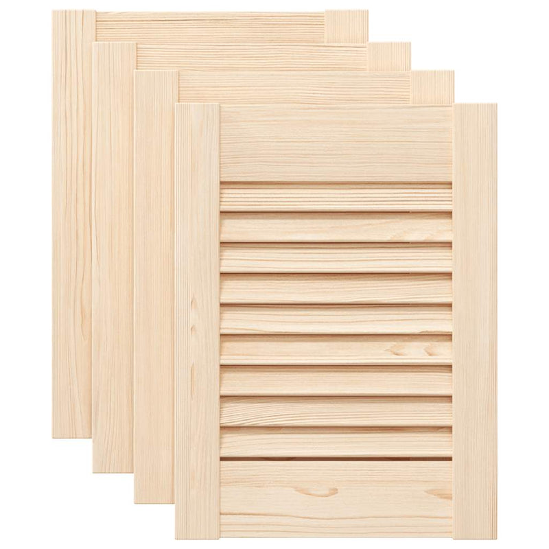 Load image into Gallery viewer, Vidaxl kastdeuren met lamellen 4 st 39,5x29,5 cm massief grenenhout
