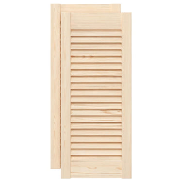 Vidaxl kastdeuren met lamellen 2 st 69x29,5 cm massief grenenhout