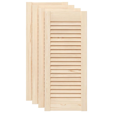 Vidaxl kastdeuren met lamellen 4 st 69x29,5 cm massief grenenhout