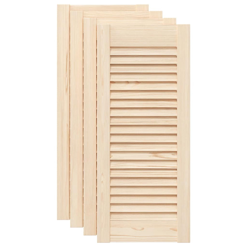 Load image into Gallery viewer, Vidaxl kastdeuren met lamellen 4 st 69x29,5 cm massief grenenhout
