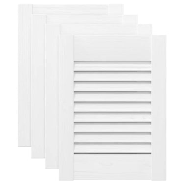 Vidaxl kastdeuren louvredesign 4 st 39,5x29,5 cm wit