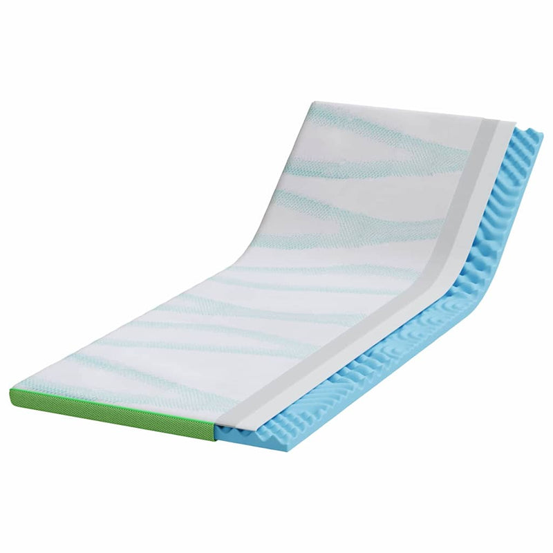 Load image into Gallery viewer, Vidaxl matrastopper wit en groen 80 x 200 cm jacquard stof
