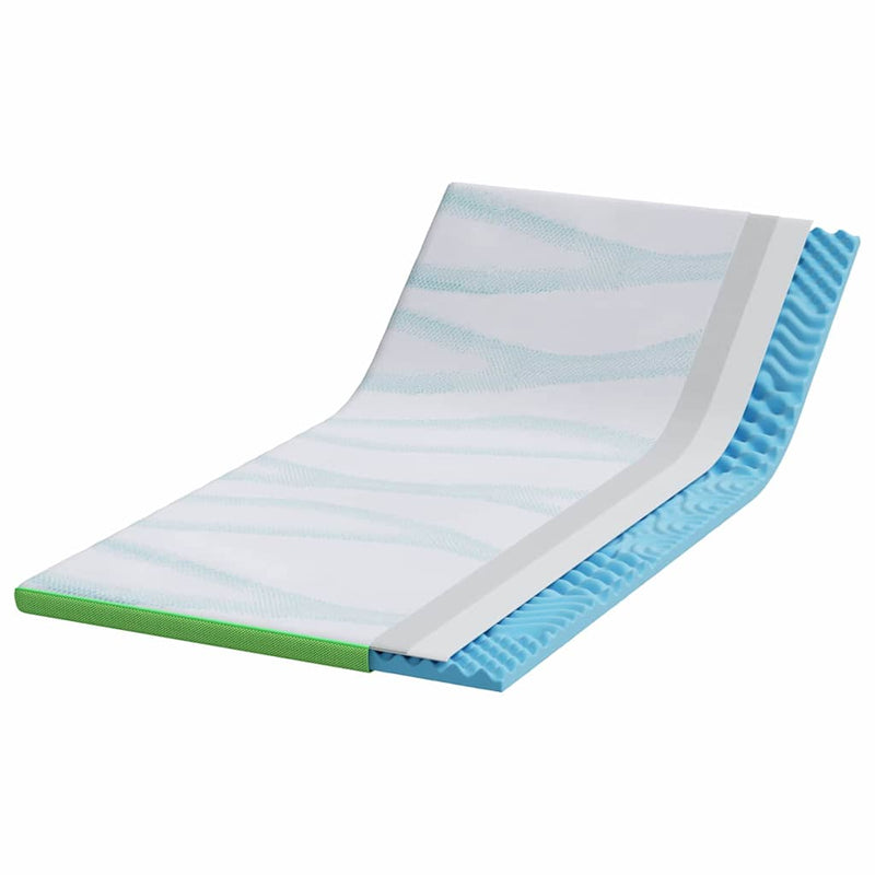 Load image into Gallery viewer, Vidaxl matrastopper wit en groen 90 x 190 cm jacquard stof
