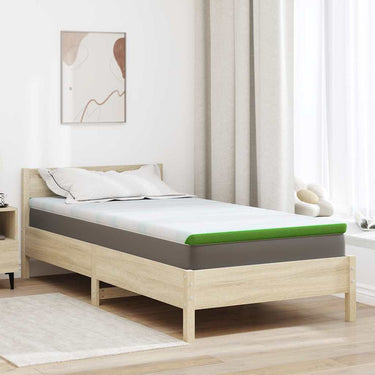 Vidaxl matrastopper wit en groen 100 x 200 cm jacquard stof
