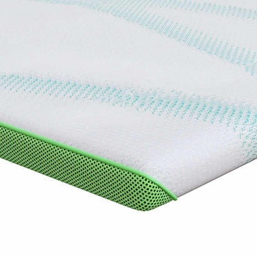 Vidaxl matrastopper wit en groen 200 x 200 cm jacquard stof