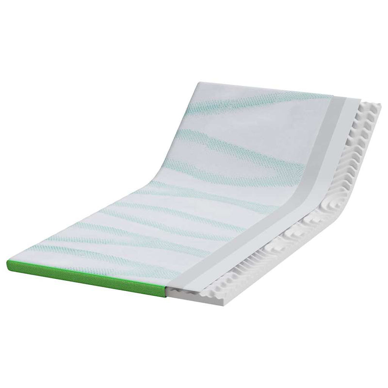 Load image into Gallery viewer, Vidaxl matrastopper wit en groen 90 x 200 cm jacquard stof
