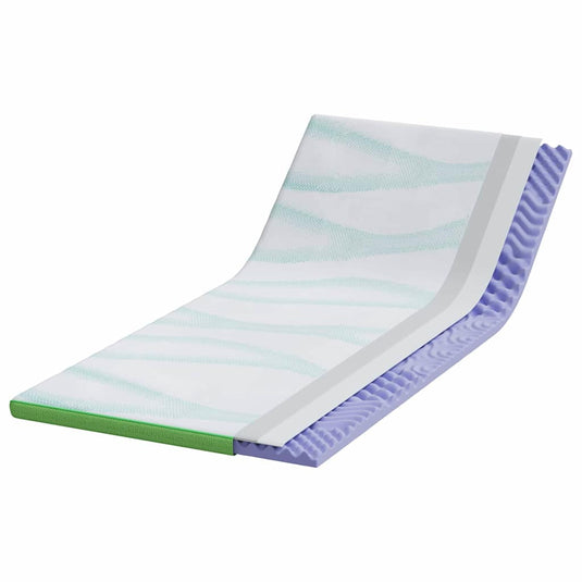 Vidaxl matrastopper wit en groen 90 x 200 cm jacquard stof