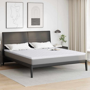 Vidaxl kokos topper wit 200 x 200 cm jacquard stof